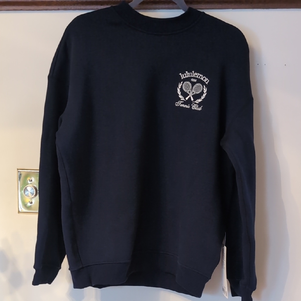 lululemon athletica Navy Crewneck Sweatshirt with White Logo